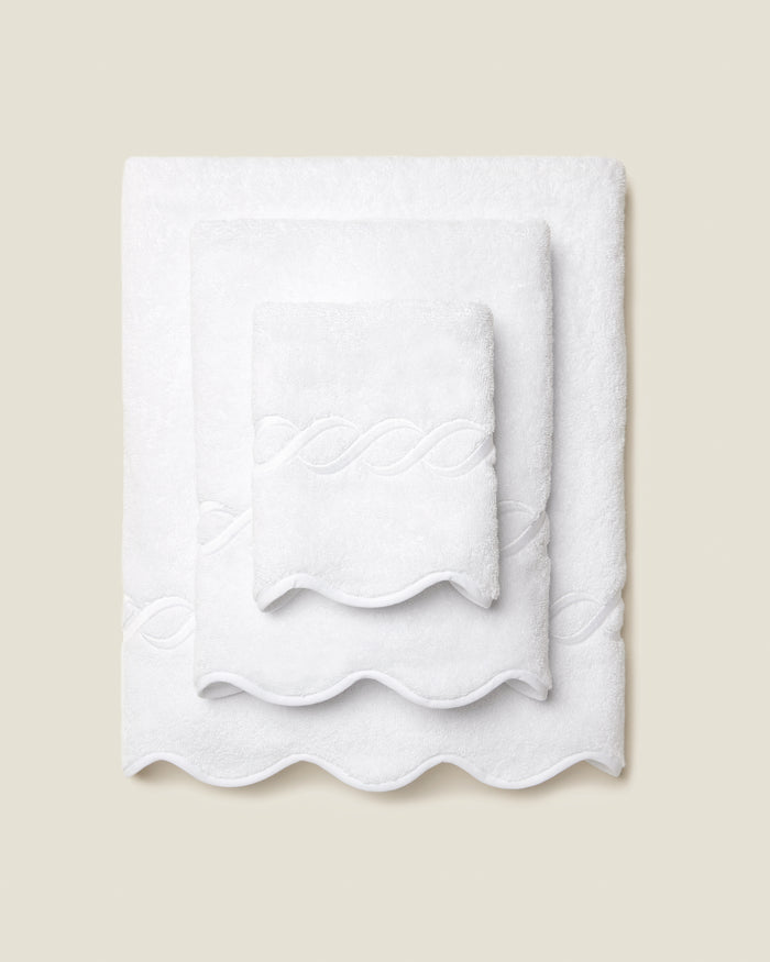 Treccia white/white bath towel stack