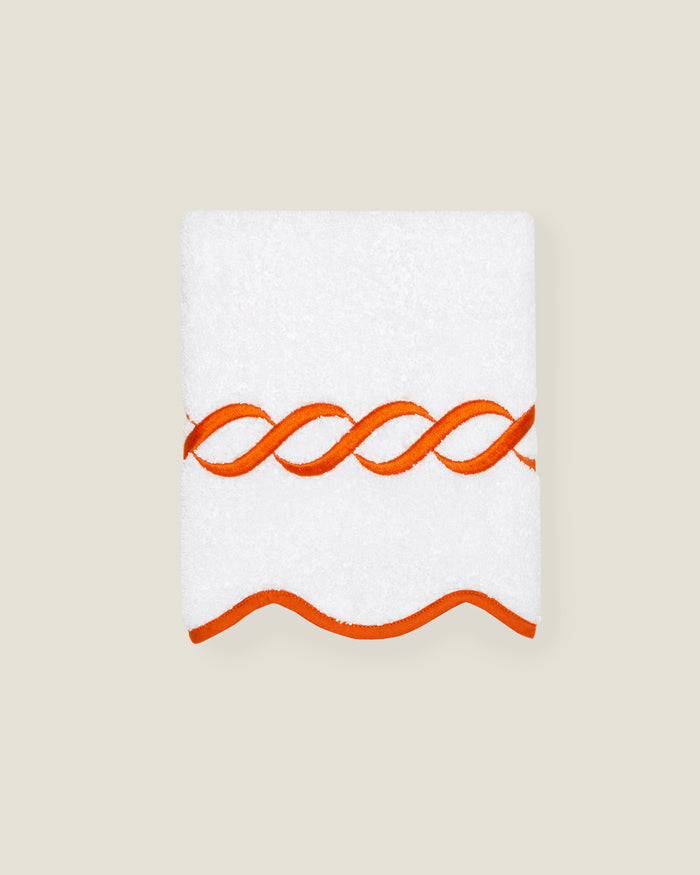 WASHCLOTH / WHITE/ORANGE