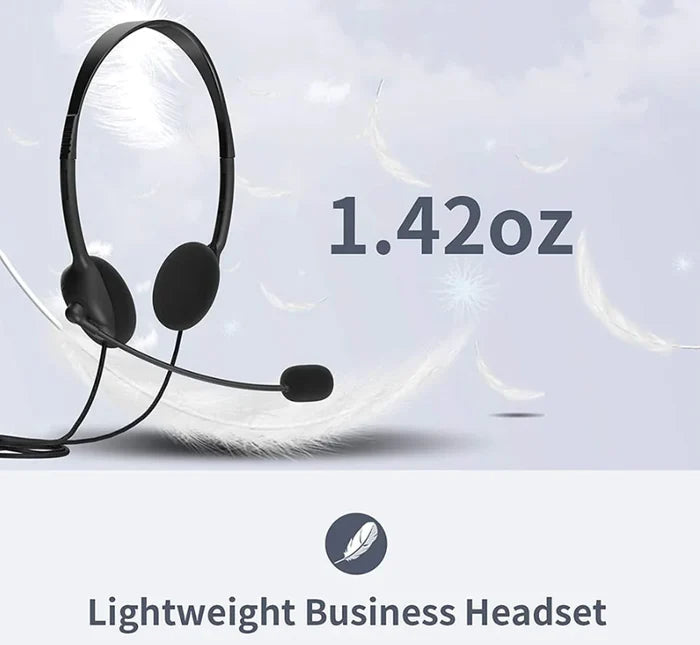 USB Headset Headphone With Microphone Noise Cancelling For PC Computer Call Chat Rieworkes