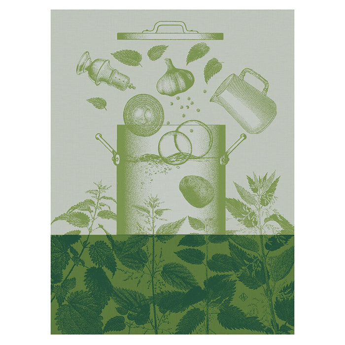Veloute Ortigreen Tea Towel-Gina's Home Linen Ltd