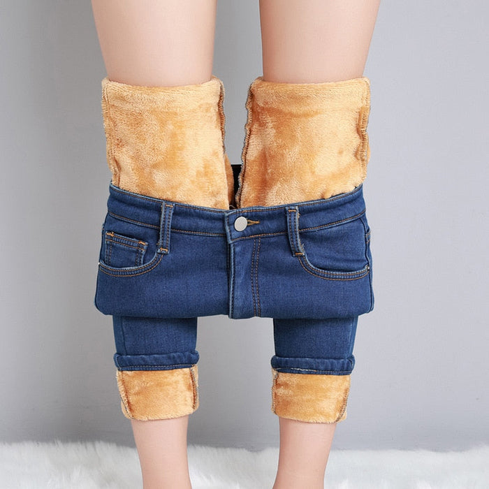 Velvet Thickening Denim Pants Rieworkes