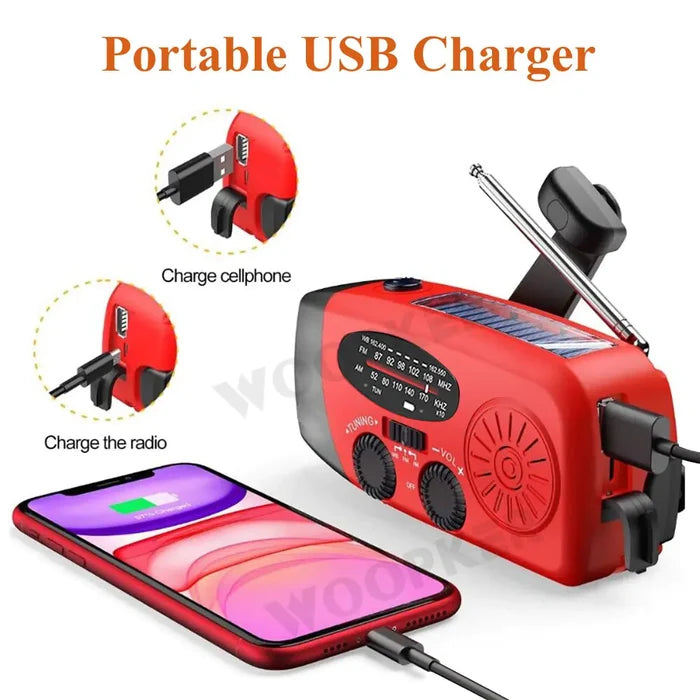 Versatile Emergency Radio with Powerful Flashlight Rieworkes