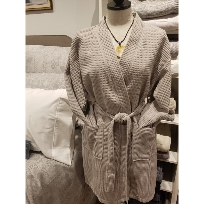 Waffle Short Kimono Bath Robe-Gina's Home Linen Ltd