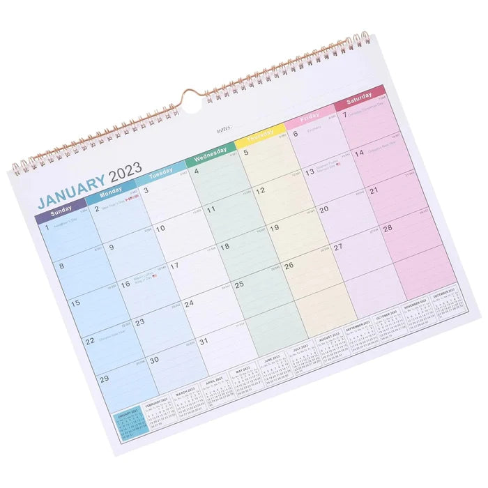 Wall Office Large Appointment Hanging Mounted Holiday Monthly Home Calendar Rieworkes