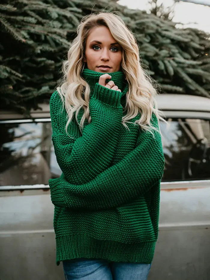 Warm Knitted Turtleneck Sweater Women Rieworkes