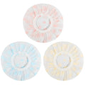 Waterproof Shower Caps, 3 Pcs Plastic Reusable Shower Caps Elastic Band Bath Caps for Women Ladies Spa Salon F Rieworkes