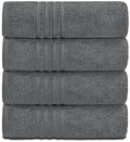 Wealuxe Grey Bath Towels Set of 4 Cotton 27x54 Inch Body Towel for Hotel Gym Rieworkes