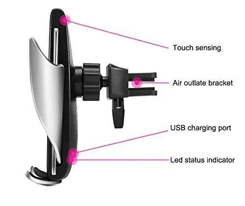 Wireless sensor car phone holder & charger. Rieworkes