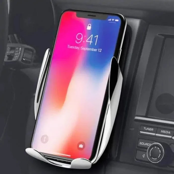Wireless sensor car phone holder & charger. Rieworkes