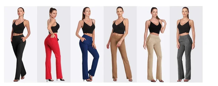 Women's Knitted Flared Pants with Side Pockets Rieworkes