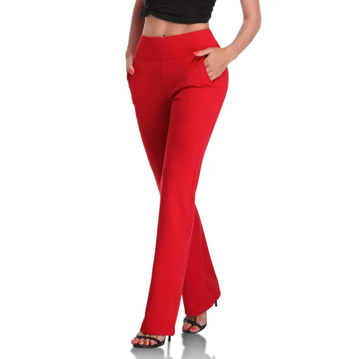 Women's Knitted Flared Pants with Side Pockets Rieworkes