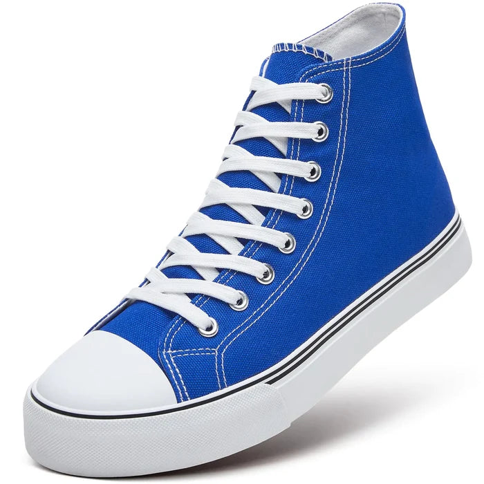 ZGR Men's High Top Canvas Sneakers Lace Up Classic Casual Walking Shoes 12 Blue Rieworkes