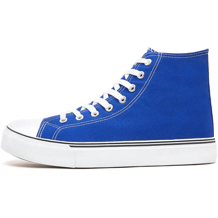 ZGR Men's High Top Canvas Sneakers Lace Up Classic Casual Walking Shoes 12 Blue Rieworkes