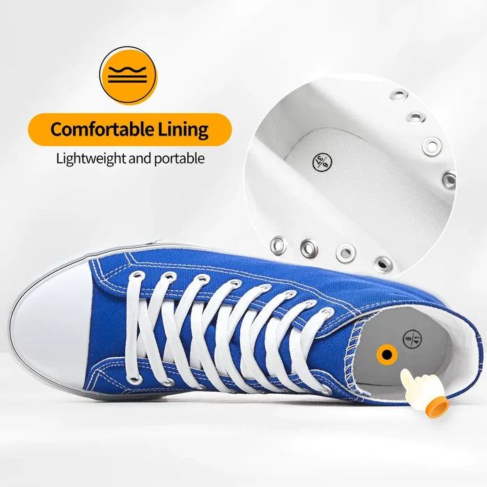 ZGR Men's High Top Canvas Sneakers Lace Up Classic Casual Walking Shoes 12 Blue Rieworkes